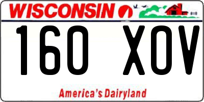 WI license plate 160XOV