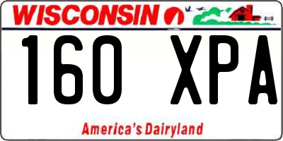 WI license plate 160XPA
