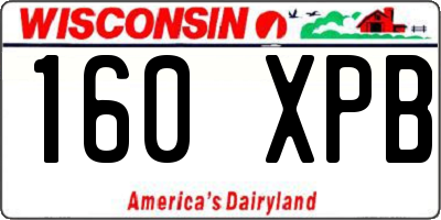 WI license plate 160XPB