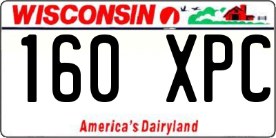 WI license plate 160XPC