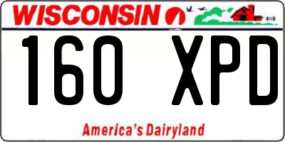 WI license plate 160XPD