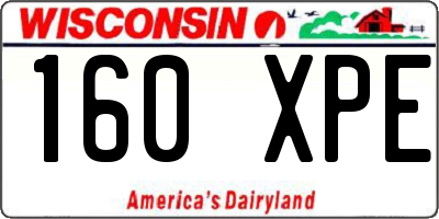 WI license plate 160XPE