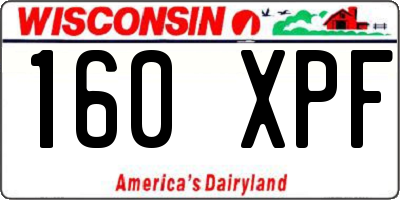 WI license plate 160XPF