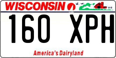 WI license plate 160XPH