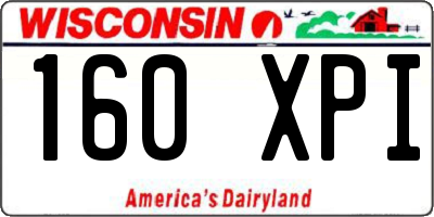 WI license plate 160XPI