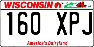 WI license plate 160XPJ