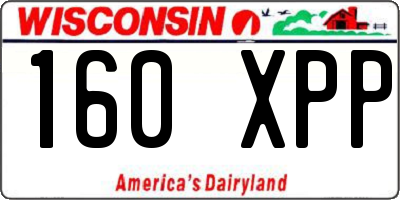 WI license plate 160XPP