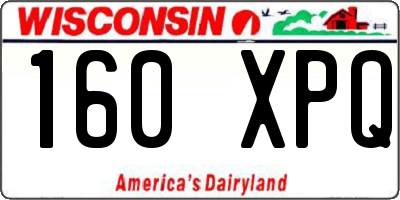 WI license plate 160XPQ