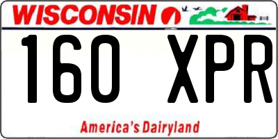 WI license plate 160XPR