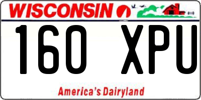 WI license plate 160XPU