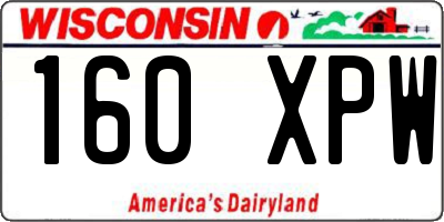 WI license plate 160XPW