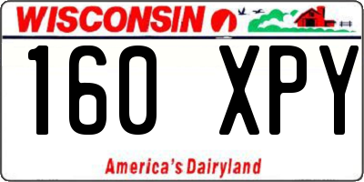 WI license plate 160XPY