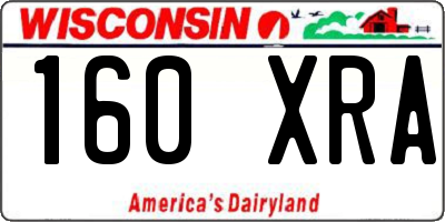 WI license plate 160XRA