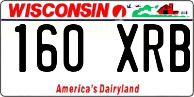WI license plate 160XRB