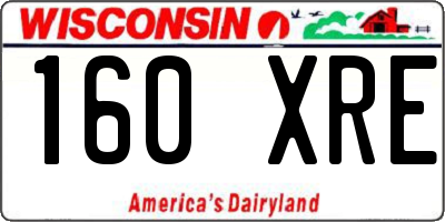 WI license plate 160XRE