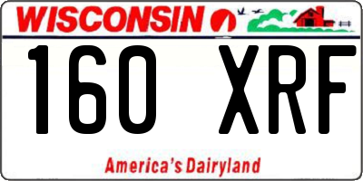 WI license plate 160XRF