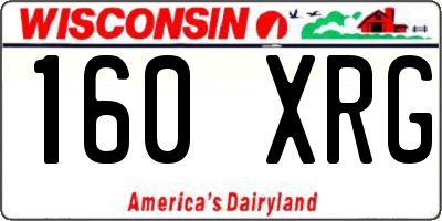 WI license plate 160XRG