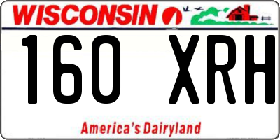 WI license plate 160XRH