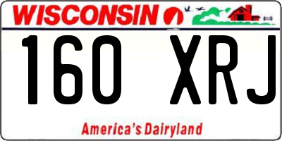 WI license plate 160XRJ