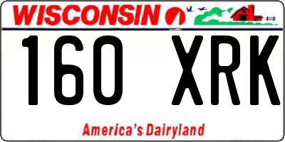 WI license plate 160XRK