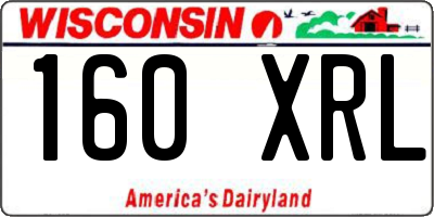WI license plate 160XRL
