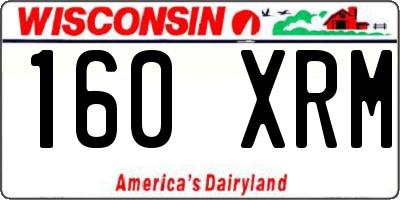 WI license plate 160XRM