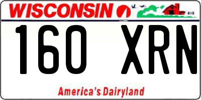 WI license plate 160XRN