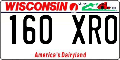 WI license plate 160XRO