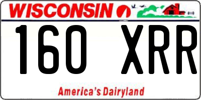 WI license plate 160XRR