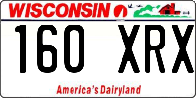 WI license plate 160XRX