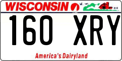 WI license plate 160XRY