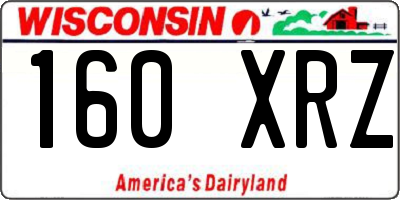WI license plate 160XRZ