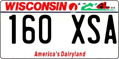 WI license plate 160XSA