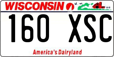 WI license plate 160XSC