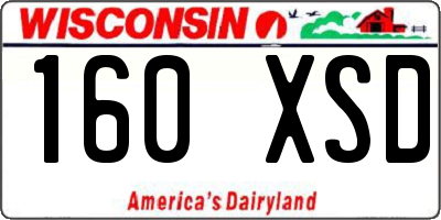 WI license plate 160XSD