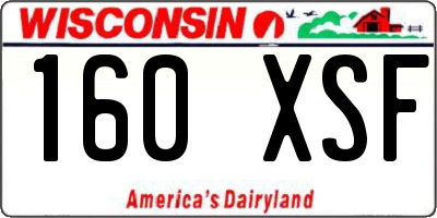 WI license plate 160XSF