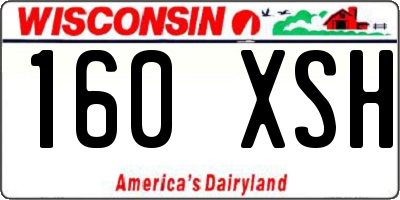 WI license plate 160XSH