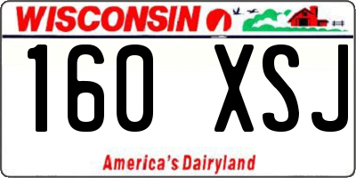 WI license plate 160XSJ