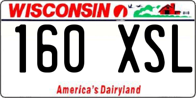 WI license plate 160XSL