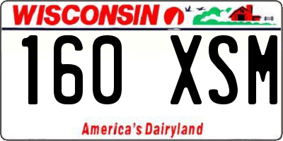 WI license plate 160XSM