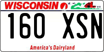 WI license plate 160XSN