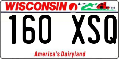 WI license plate 160XSQ