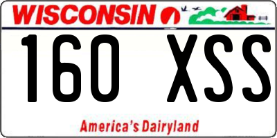 WI license plate 160XSS