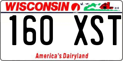 WI license plate 160XST