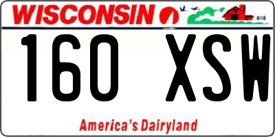 WI license plate 160XSW