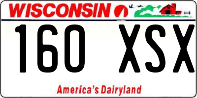 WI license plate 160XSX