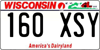 WI license plate 160XSY