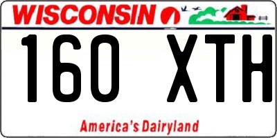 WI license plate 160XTH