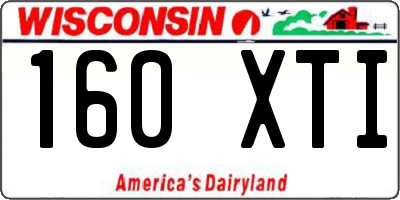 WI license plate 160XTI
