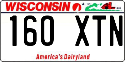WI license plate 160XTN